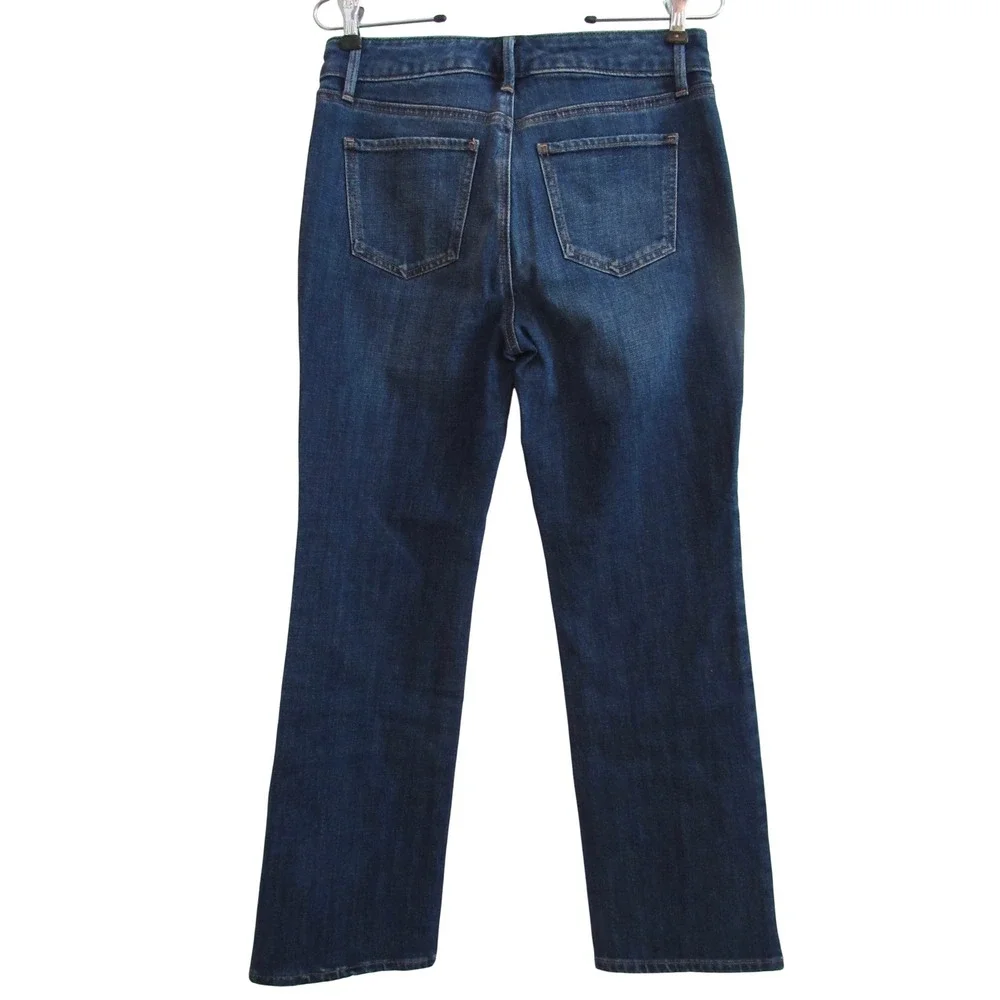 Talbots Barely Boot Jean Savannah Wash Dark Indigo Blue Stretch Denim 4P Petite